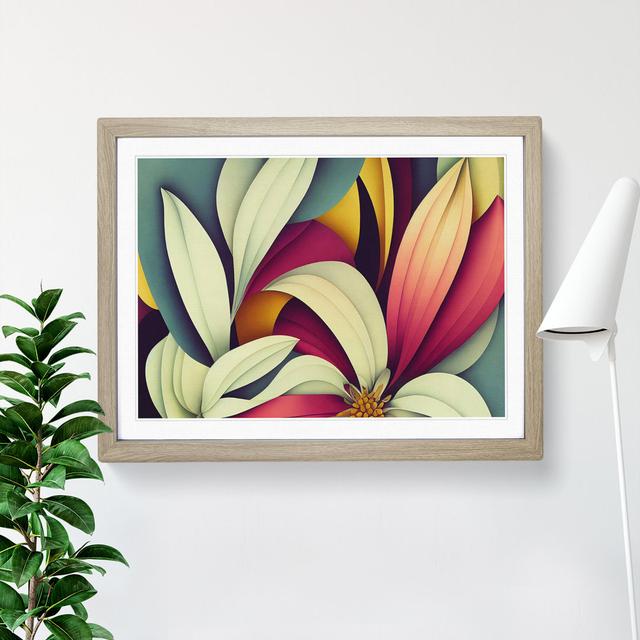 Delicious Flowers - Picture Frame Painting Marlow Home Co. Size: 46cm H x 64cm W x 2cm D, Frame Colour: Oak on Productcaster.