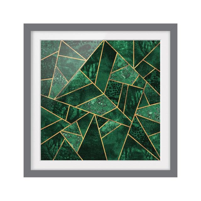 Dark Emerald with Gold - Picture Frame Graphic Art Fairmont Park Size: 30cm H x 30cm W x 2cm D, Format: Grey, Matte Colour: White on Productcaster.