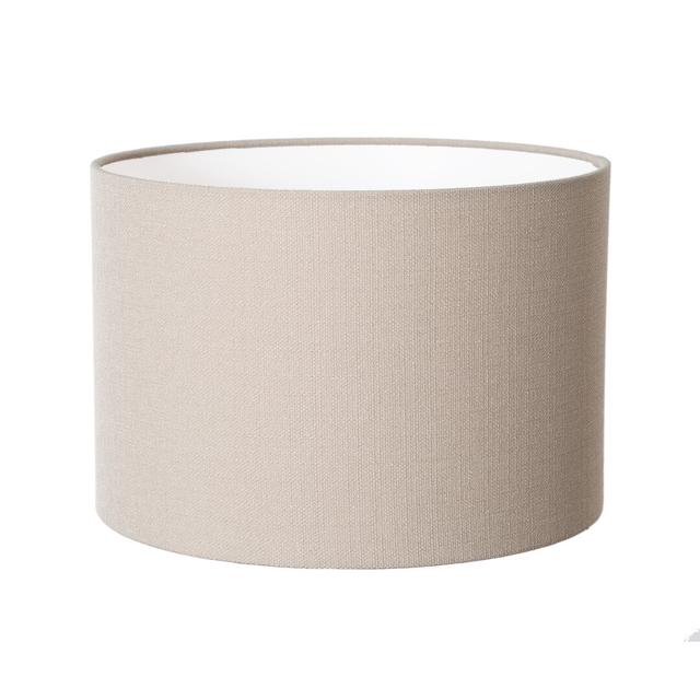 Linen Drum Lamp Shade ( Screw On ) in Beige Latitude Run Size: 28cm H x 45cm W x 45cm D on Productcaster.