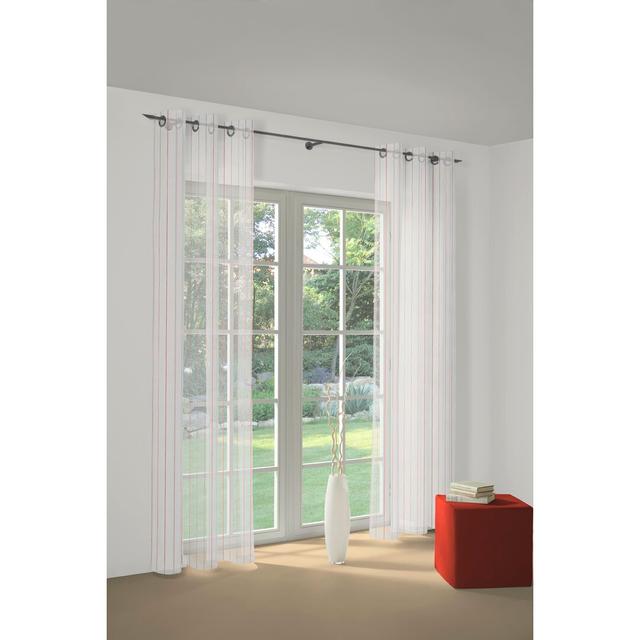 Dovie Polyester Grommet / Eyelet Curtain Panel Mercury Row Panel Size: 300cm W x 145cm D, Colour: Brown/White on Productcaster.