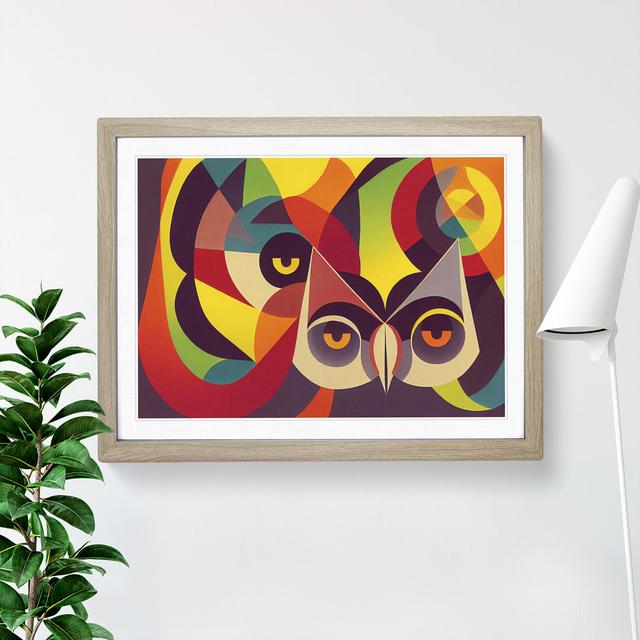 Owl Abstract Vol.2 - Picture Frame Graphic Art 17 Stories Size: 46cm H x 64cm W x 2cm D, Frame Colour: Oak on Productcaster.