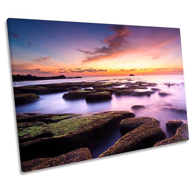 Sunset Ocean Seascape - Photograph Print Highland Dunes Size: 30.5cm H x 45.7cm W on Productcaster.