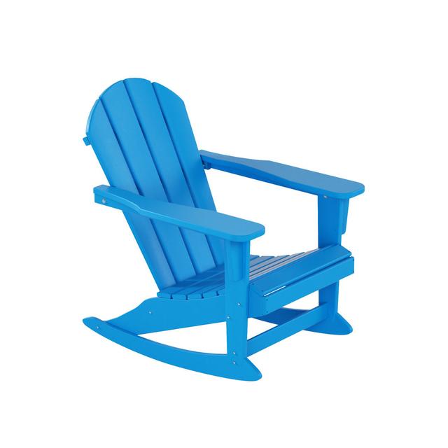 Capricorn Plastic Rocking Adirondack Chair Blue Elephant Colour: Pacific Blue on Productcaster.