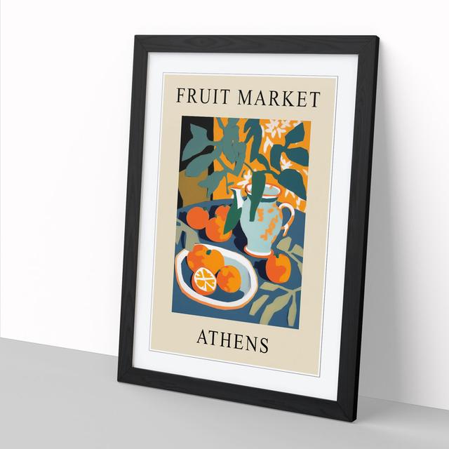 Orange Athens Fruit Market Exhibition Happy Larry Size: 64cm H x 46cm W x 2cm D on Productcaster.