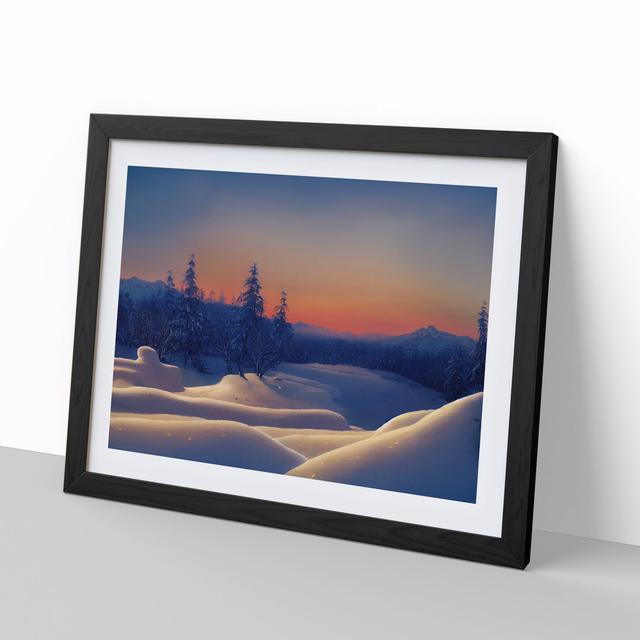 Winter Sunset Landscape Vol.1 - Picture Frame Graphic Art Alpen Home Size: 46cm H x 64cm W x 2cm D, Frame Colour: Black on Productcaster.