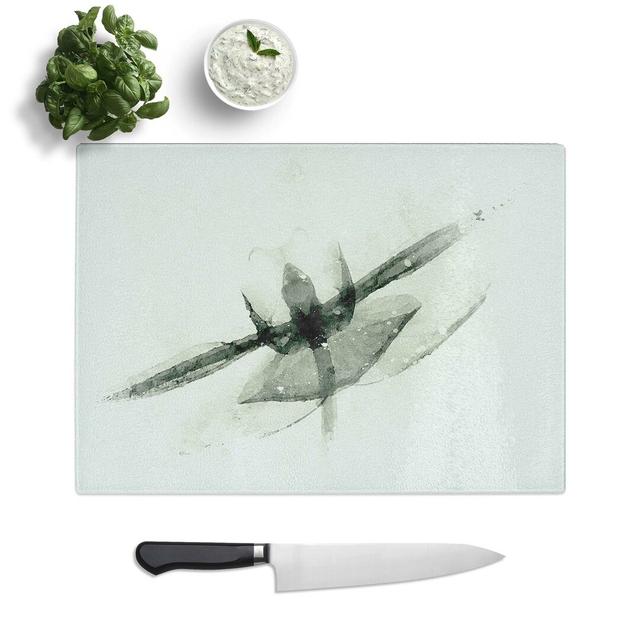 Tempered Glass X-Ray of an Orchid Flower in Abstract Cutting Board East Urban Home Size: 39 cm W x 28.5 cm L on Productcaster.