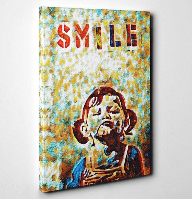 'Smile' Art Print on Canvas East Urban Home Size: 60cm H x 40cm W on Productcaster.