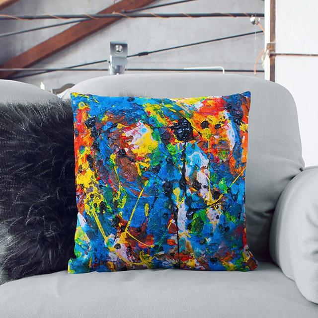 Abstract Square Throw Cushion East Urban Home Size: 55 x 55 cm on Productcaster.