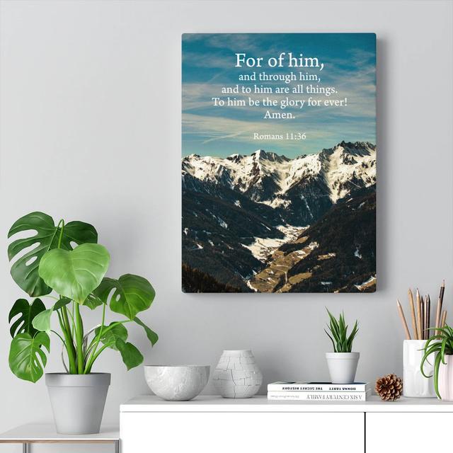 To Him Be The Glory Romans 11:36 - Wrapped Canvas Print Blue Elephant Size: 61cm H x 46cm W on Productcaster.