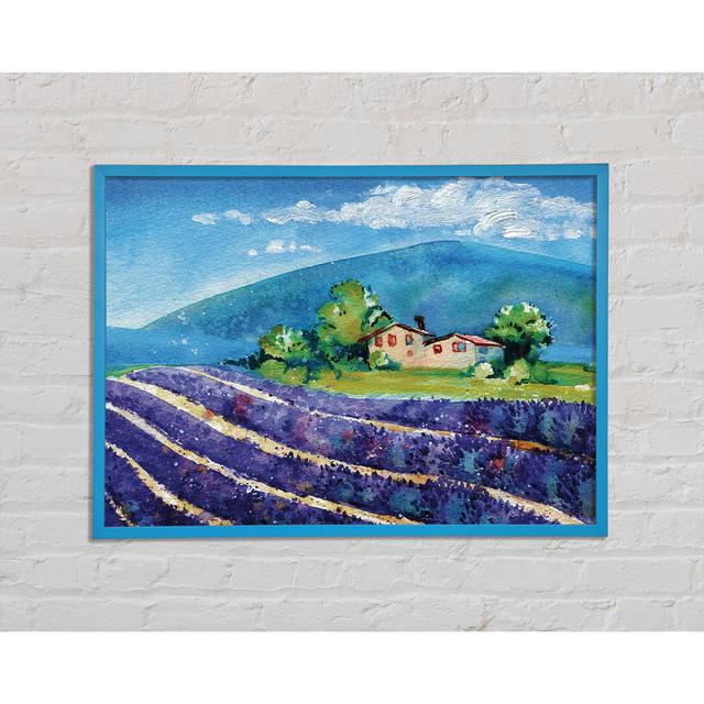 Lavender Fields In France Framed Print Rosalind Wheeler Size: 21cm H x 29.7cm W x 2cm D, Format: Blue Framed Paper on Productcaster.