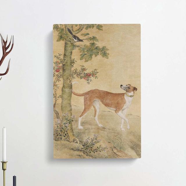 Bird & Dog by Lang Shining - Wrapped Canvas Painting Print East Urban Home Size: 60cm H x 40cm W x 3cm D on Productcaster.