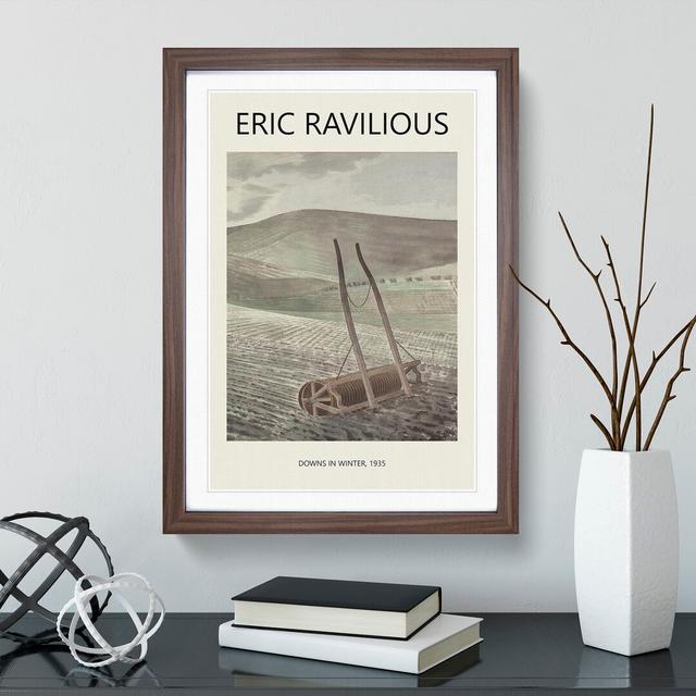 Downs in Winter by Eric Ravilious - Picture Frame Graphic Art East Urban Home Size: 65cm H x 48cm W x 2cm D, Frame Option: Walnut Framed on Productcaster.