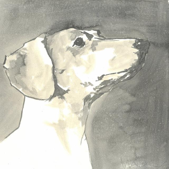 Sepia Modern Dog IV by A Very Modern Dog - Wrapped Canvas Painting Rosalind Wheeler Size: 51cm H x 51cm W on Productcaster.