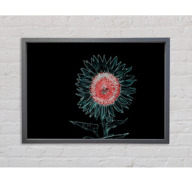 Abstract Neon Floral 20 - Print August Grove Size: 100cm H x 141.4cm W x 3.3cm D, Format: Black Framed Canvas on Productcaster.