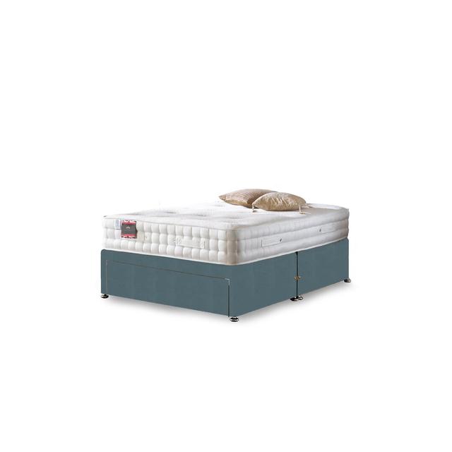 Arlette Reflex Foam Divan Bed Set Fairmont Park Storage Type: End Drawer, Size: Double (4'6), Colour: Sky Plush Velvet on Productcaster.