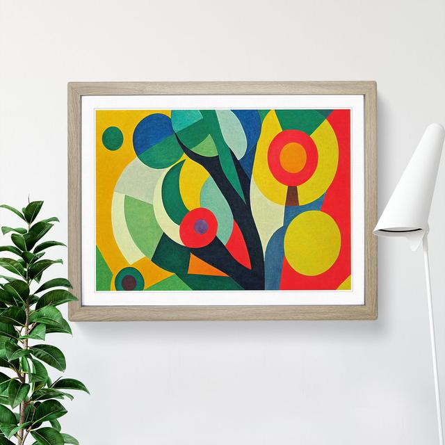 XH1022-7094X Powerful Abstract Flowers - Single Picture Frame Print Metro Lane Size: 46cm H x 64cm W, Frame Colour: Oak on Productcaster.