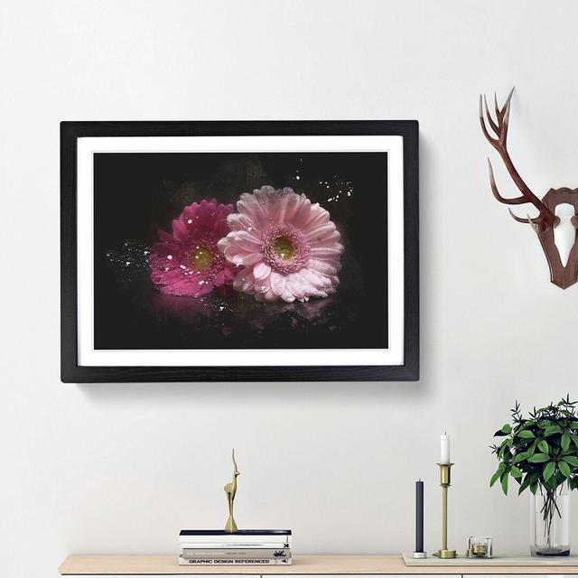 Two Pink Gerbera Flowers - Picture Frame Graphic Art Print East Urban Home Frame Option: Black Framed, Size: 24cm H x 33cm W x 2cm D on Productcaster.