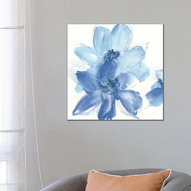 Cobalt Clematis I by Chris Paschke - Wrapped Canvas Painting ClassicLiving Size: 66.04cm H x 66.04cm W x 1.91cm D on Productcaster.