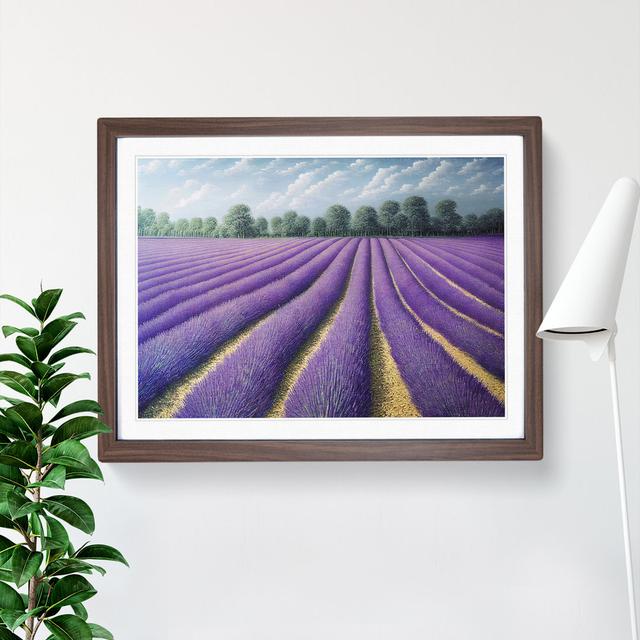 XH1022-986X A Superb Lavender Flower Field - Single Picture Frame Painting Brambly Cottage Size: 25cm H x 34cm W x 2cm D, Frame Option: Walnut on Productcaster.