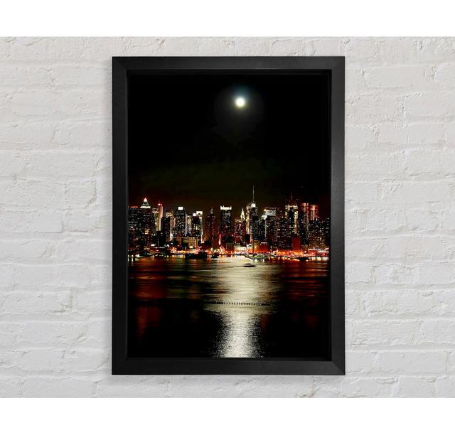 New York City Moonlit Glow - Single Picture Frame Art Prints Bright Star Size: 141.4cm H x 100cm W on Productcaster.