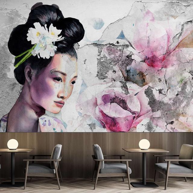 Llewellyn Satin Paste the Wall Mural Ophelia & Co. Size: 140cm H x 200cm W on Productcaster.