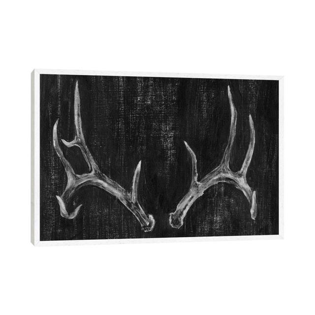 'Rustic Antlers II' Graphic Art on Wrapped Canvas East Urban Home Format: White Floater Framed, Size: 66.04cm H x 101.6cm W x 3.81cm D on Productcaster.