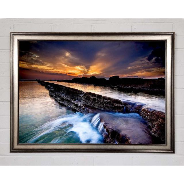 Taiwan Sunrise Framed Print Wall Art Highland Dunes Size: 59.7cm H x 84.1cm W x 1.5cm D, Format: Gunmetal Framed Paper on Productcaster.