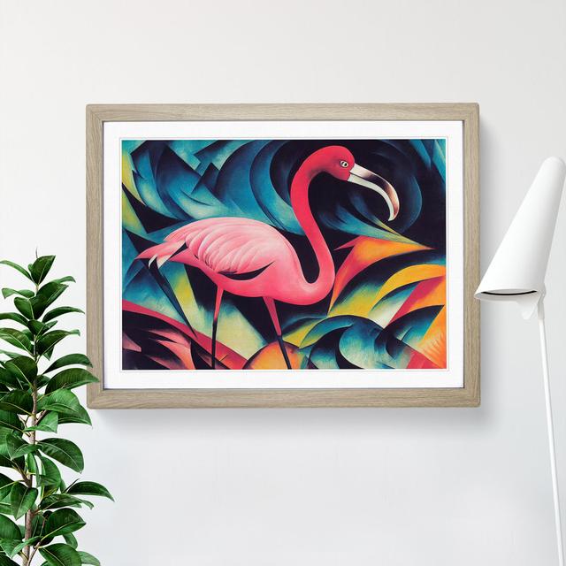 Flamingo Abstract Vol.2 - Single Picture Frame Print 17 Stories Size: 25cm H x 34cm W x 2cm D, Frame Colour: Oak Framed on Productcaster.