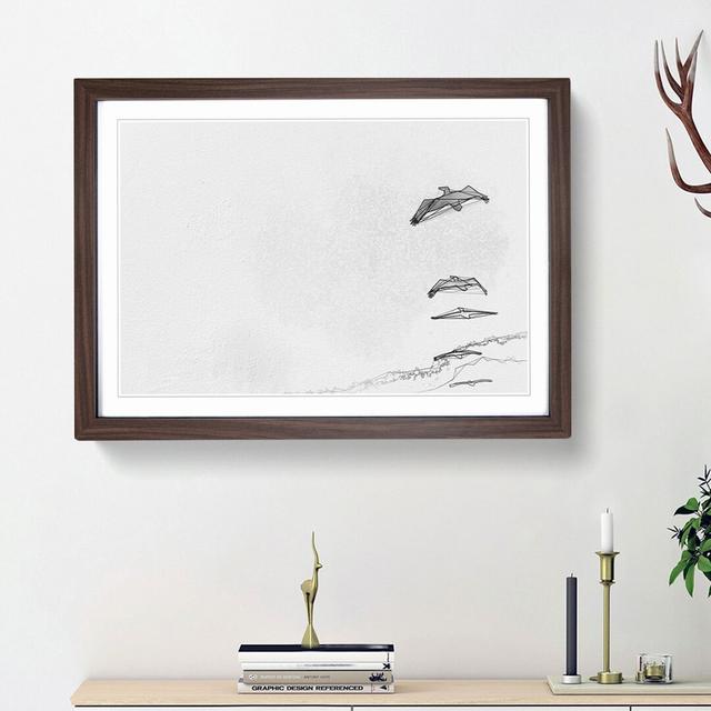 Pelican Formation in Abstract - Picture Frame Painting Print East Urban Home Frame Option: Walnut Framed, Size: 36cm H x 48cm W x 2cm D on Productcaster.