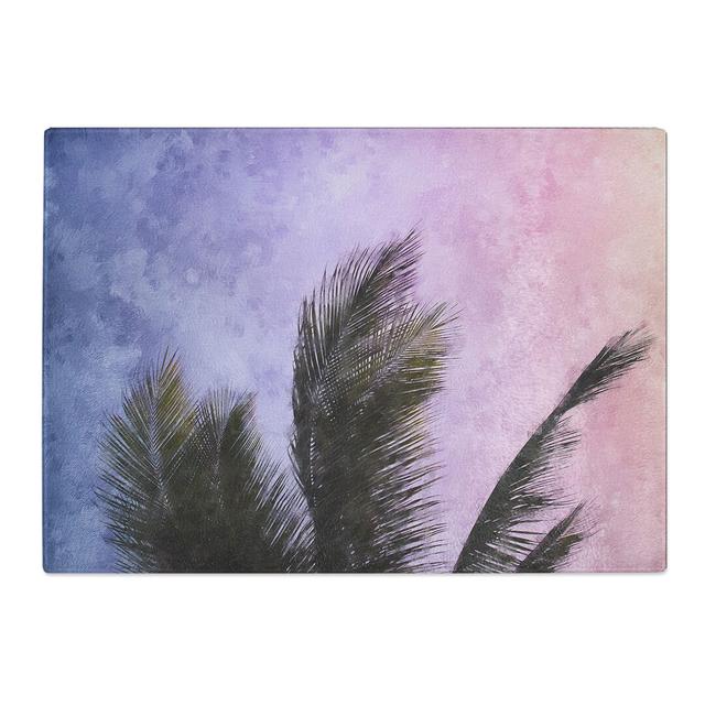 Tempered Glass Palm Tree During Sunset Chopping Board East Urban Home Size: 20 cm x 28.5 cm on Productcaster.