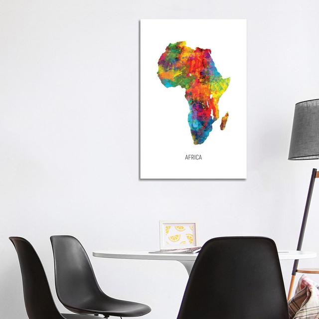 Africa Map by Michael Tompsett - Wrapped Canvas Graphic Art Latitude Run Size: 101.6cm H x 66.04cm W x 3.81cm D on Productcaster.