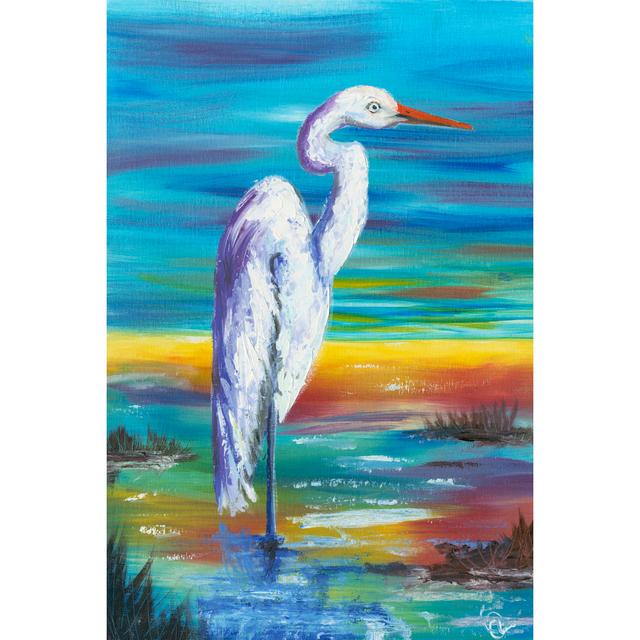 Yellow Heron I Highland Dunes Size: 91cm H x 61cm W x 3.8cm D on Productcaster.