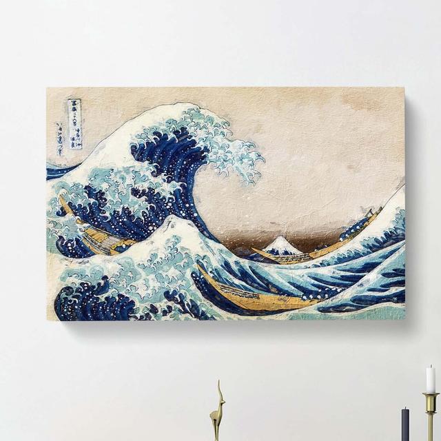 A Great Wave Of Kanagawa by Katsushika Hokusai - Wrapped Canvas Print East Urban Home Size: 40cm H x 60cm W x 3cm D on Productcaster.