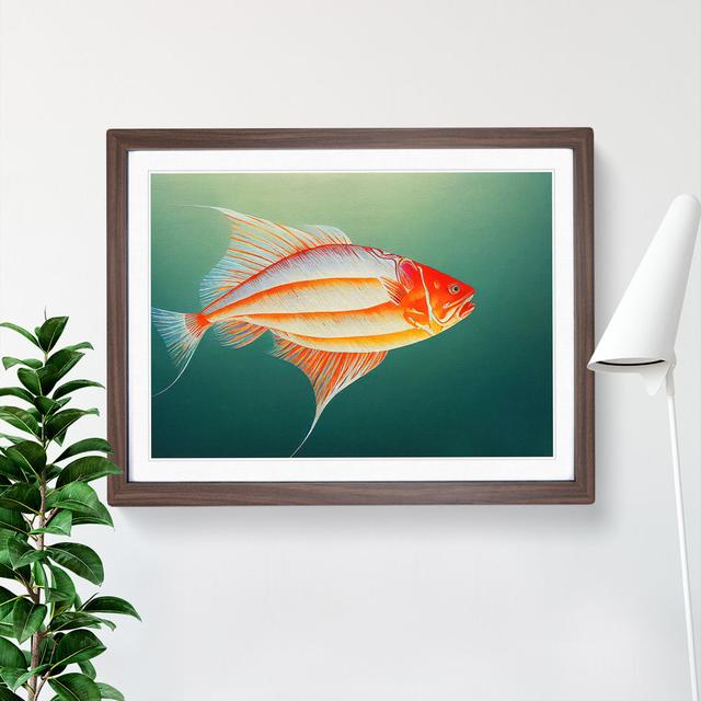 Intense Fish - Single Picture Frame Print 17 Stories Frame Colour: Walnut, Size: 46cm H x 64cm W x 2cm D on Productcaster.