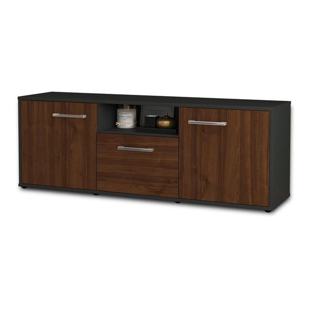 Naszir TV Stand Ebern Designs Colour: Walnut/Anthracite on Productcaster.