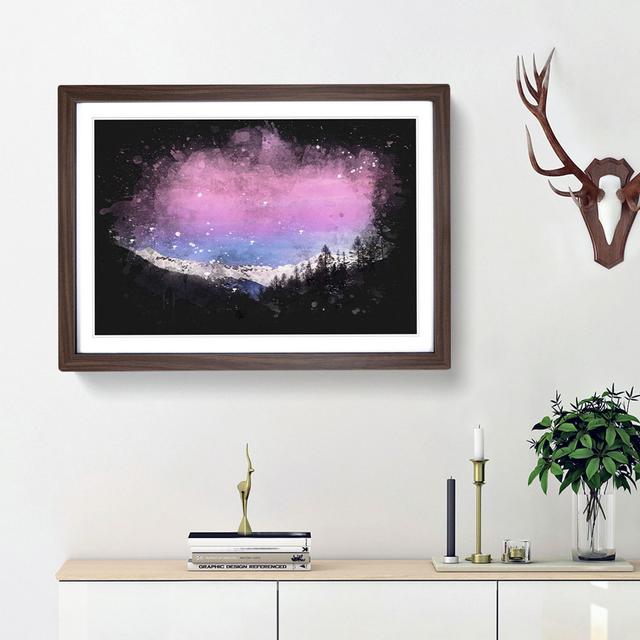 Purple Sky Over The Mountains - Picture Frame Graphic Art East Urban Home Frame Option: Walnut Framed, Size: 62cm H x 87cm W x 2cm D on Productcaster.