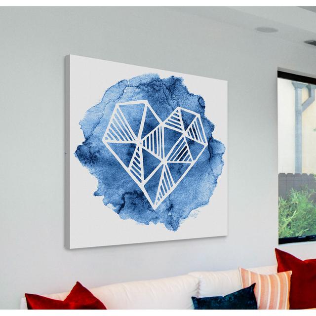 Triangle Heart Graphic Art on Wrapped Canvas East Urban Home Size: 45cm H x 45cm W x 3.81cm D on Productcaster.