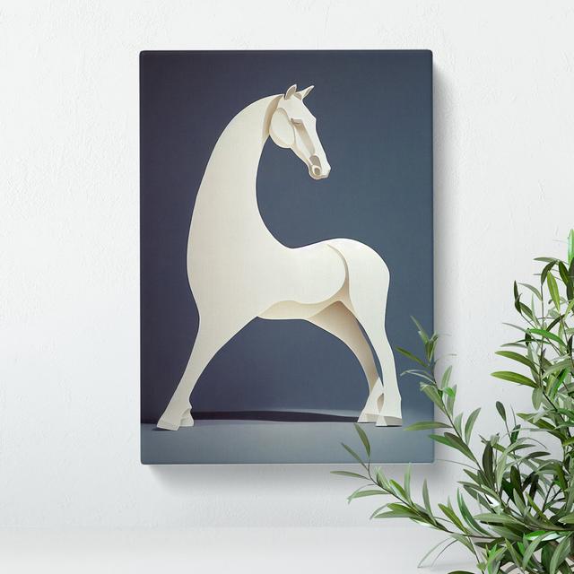 Abstract Horse No.7 - Wrapped Canvas Print Natur Pur Size: 76cm H x 50cm W x 3cm D on Productcaster.