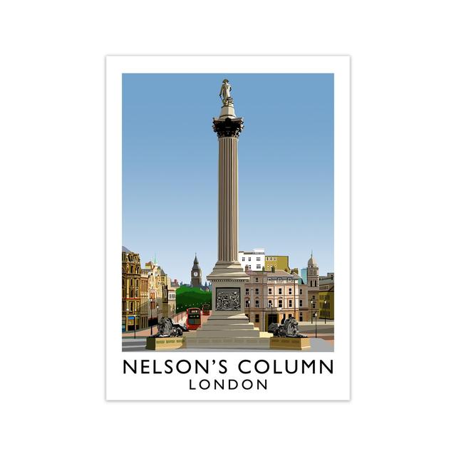 Nelson's Column London by Richard O'Neill - Single Picture Frame Print 17 Stories Size: 42 cm H x 29.7 cm W, Format: No Framed on Productcaster.