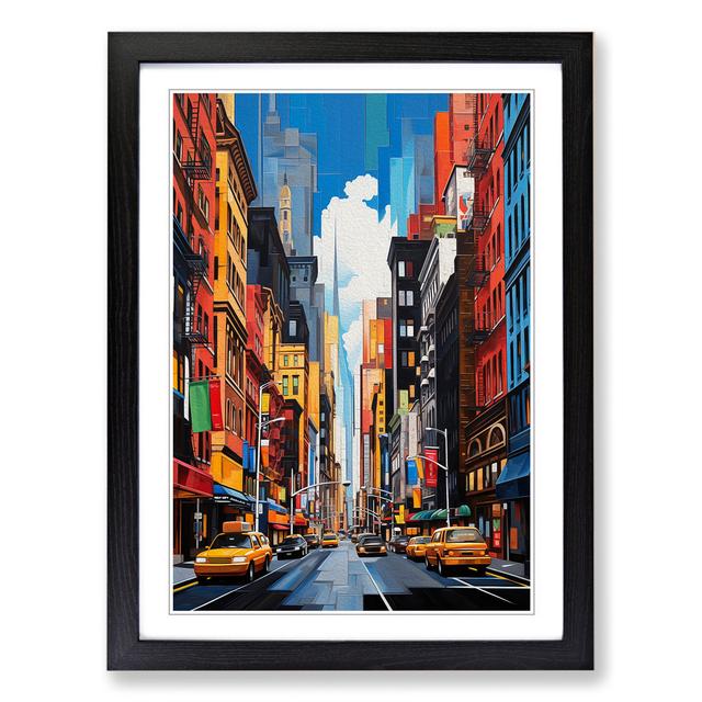 New York Hard Edge Painting No.2 - Single Picture Frame Art Prints on Wood Big Box Art Size: 34cm H x 25cm W x 2cm D, Frame Colour: Black Framed on Productcaster.