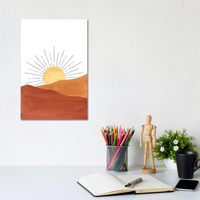 Abstract Sunset In The Desert by Whales Way - Wrapped Canvas Gallery-Wrapped Canvas Giclée George Oliver Size: 30.48cm H x 20.32cm W x 1.91cm D on Productcaster.