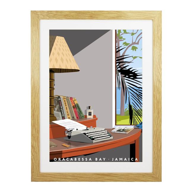 Oracabessa Bay by Richard O'Neil - Print East Urban Home Size: 54 cm H x 44 cm W x 2.2 cm D, Format: Oak Wood Frame on Productcaster.