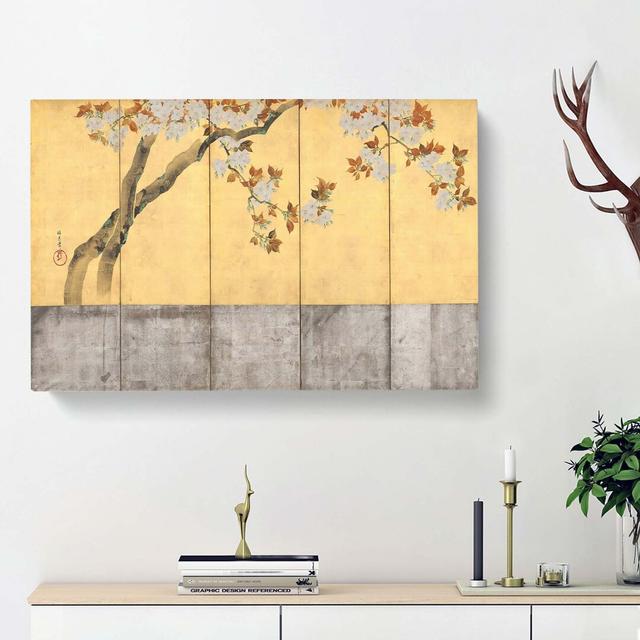 Blossoming Cherry Trees Vol.2 by Sakai Hoitsu - Wrapped Canvas Painting East Urban Home Size: 50cm H x 76cm W x 3cm D on Productcaster.