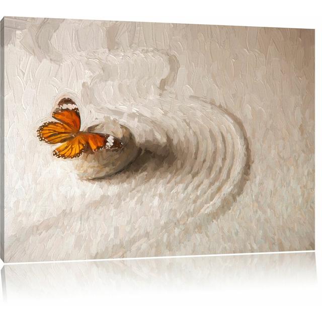 Leinwandbild "Zen Schmetterling", Grafikdruck East Urban Home Größe: 60 cm H x 80 cm B on Productcaster.