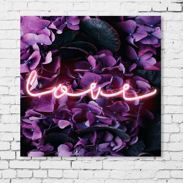 'Love' Graphic Art Print on Wrapped Canvas Oliver Gal Size: 91.4cm H x 91.4cm W on Productcaster.