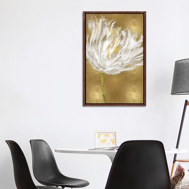 Tulips on Gold I by Vanessa Austin - Painting Print on Canvas Ebern Designs Format: Classic Brown Wood Framed, Size: 101.6cm H x 66.04cm W x 3.81cm D on Productcaster.