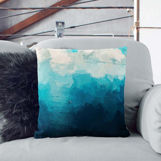 Boat Out To Sea In Abstract Abstract Square Throw Cushion East Urban Home Backing Colour: White, Size: 40cm H x 40cm W x 15cm D on Productcaster.