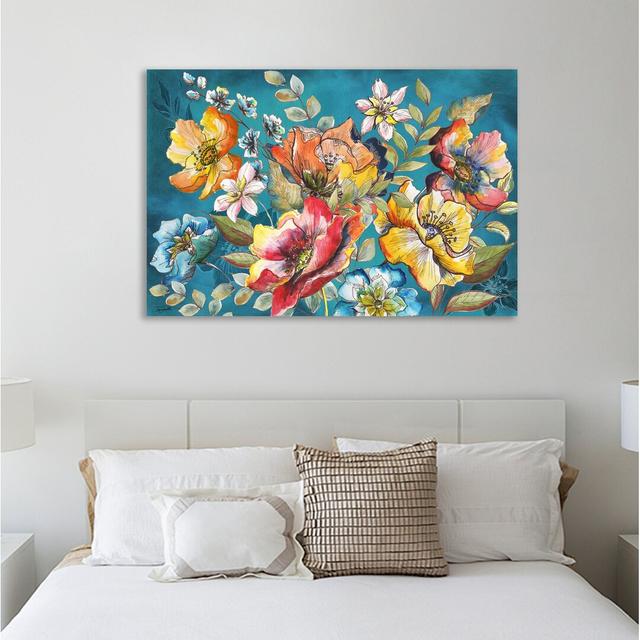 'Floral Garden' by Tre Sorelle Studios Watercolour Painting Print on Wrapped Canvas East Urban Home Size: 101.6cm H x 152.4cm W on Productcaster.