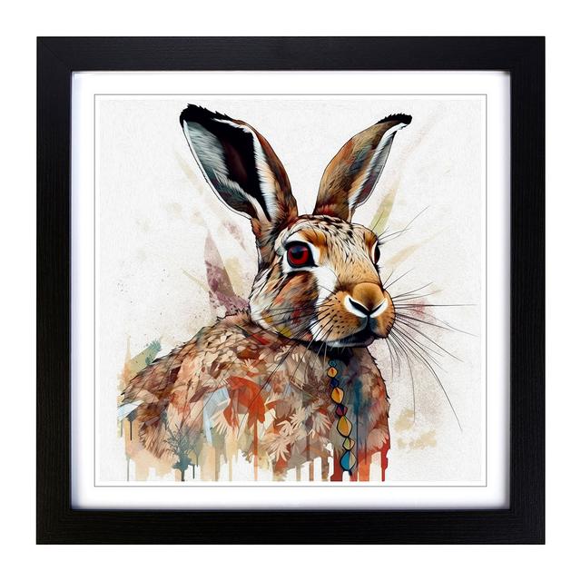 Hare - Single Picture Frame Print on Wood Brambly Cottage Frame Colour: Black on Productcaster.