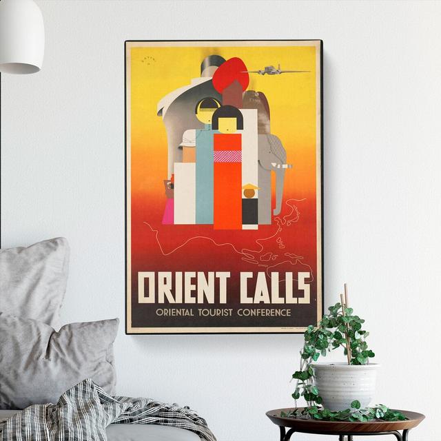 Vintage Orient Travel - Wrapped Canvas Graphic Art East Urban Home Size: 60cm H x 40cm W x 3cm D on Productcaster.